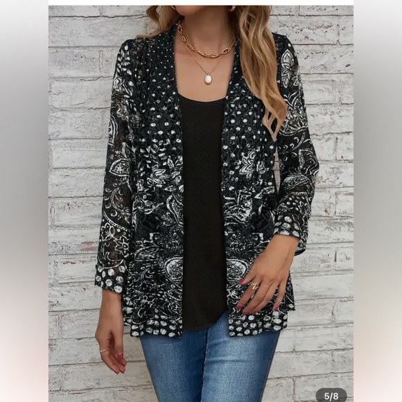 Flowy Open Front Blouse Size 4x - Picture 3 of 4